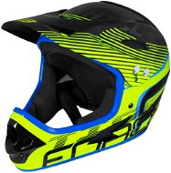 Force TIGER downhill, Black-Fluo-Blue, L-XL, 59-61cm - Bike Helmet