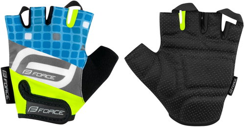 Force SQUARE, Fluo-Blue, L - Cycling Gloves - Main image