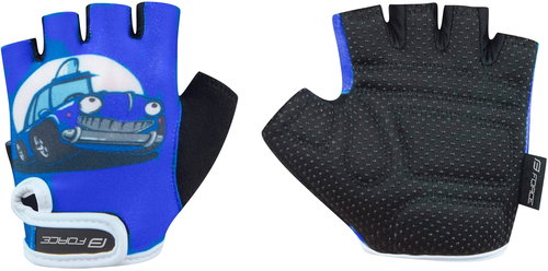 Force KID, Blue-Cars, M - Cycling Gloves - Main image