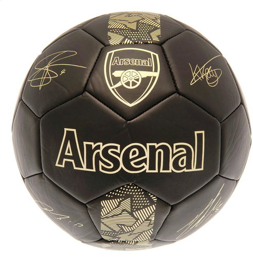 Ouky Arsenal FC, black, golden emblem, signatures, size 5 - Football  - Main image