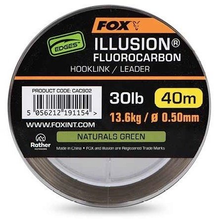 FOX Fluorocarbon Edges Illusion Fluorocarbon Hooklink 40m 0.40mm 20lb 9.1kg - Fluorocarbon - Main image
