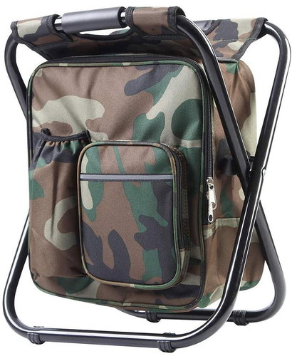 Verk 01673 Camping folding stool with backpack, thermal bag 3 in 1 camouflage - Folding Stool - Main image