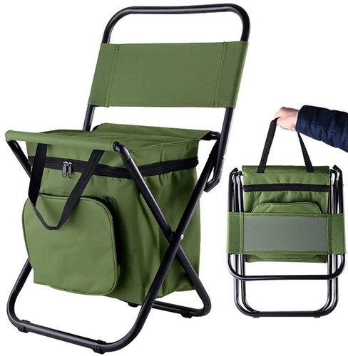 Verk 01681 Camping folding chair with thermal bag green - Camping Chair - Main image
