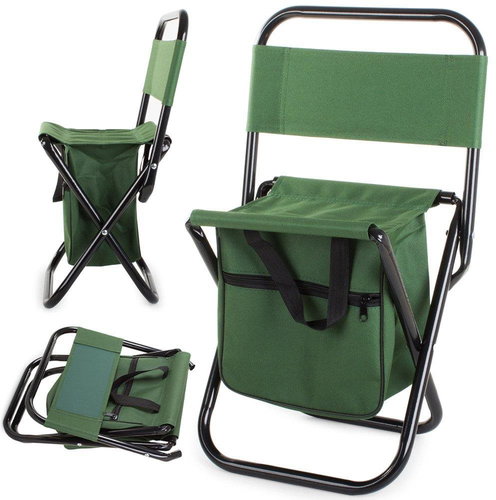 Verk 01665 Camping folding chair with 2in1 bag green - Camping Chair - Main image