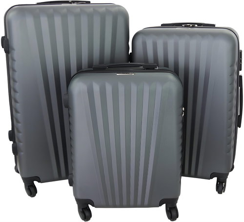 Gravitt Set of 3 Travel Suitcases, M/L/XL graphite - Case Set - Main image