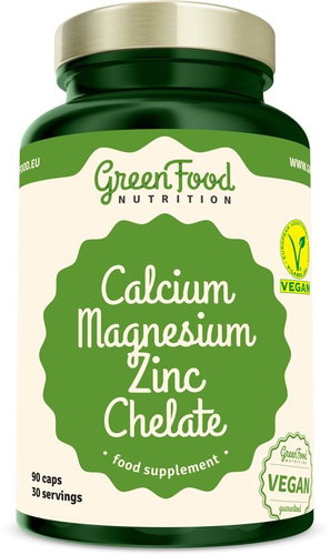 GreenFood Nutrition Calcium Magnesium Zinc Chelate, 90 Capsules - Minerals - Main image