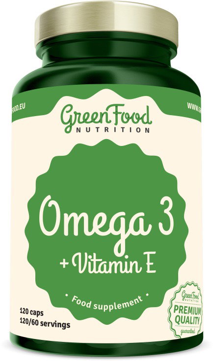 GreenFood Nutrition Omega 3 + Vitamin E 120 kapslí
