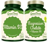 GreenFood Nutrition Magnesium Chelate 90cps + Vitamin D3 60cps. - Sada doplňků stravy