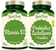 GreenFood Nutrition Probiotics Lactospore® + Prebiotics 60cps +Vitamin D3 60cps. - Food Supplement Set
