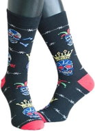 Happy Happy Socks Skull and Crown Black - Socks