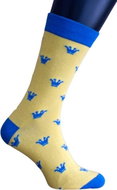 Happy Happy Socks Royal Crown Yellow and Blue - Socks