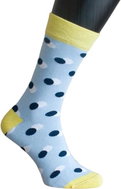 Happy Happy socks polka dot size 41- 46 blue-yellow - Socks