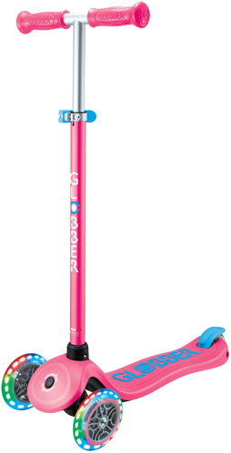 Globber Primo Plus Lights V2 Fuchsia Pink Luminous Wheels - Children's Scooter - Main image