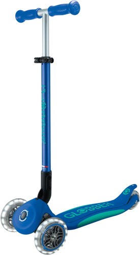 Globber Primo Foldable Plus Lights V2 Navy Blue Lighted Wheels - Children's Scooter - Main image