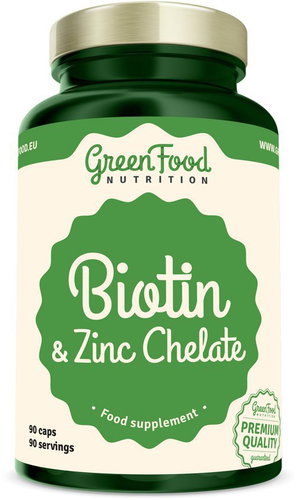 GreenFood Nutrition Biotin & Zinc Chelate 90 kapslí - Minerals - Main image
