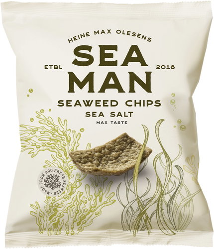 Seaman Seaweed chips Sea salt 75 g - Healthy Crisps - Main image