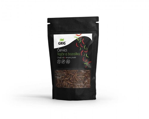 Grig Dried Worms Tomato and Basil - Healthy Crisps - Main image