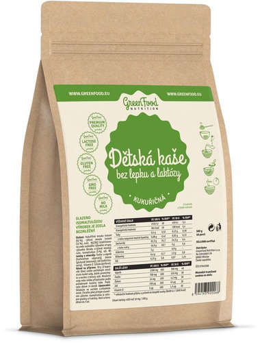 GreenFood Nutrition Children's gluten and lactose free corn porridge 500g - Porridge - Main image