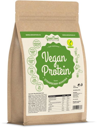 GreenFood Nutrition Vegan protein 750 g, strawberry-banana - Protein - Main image