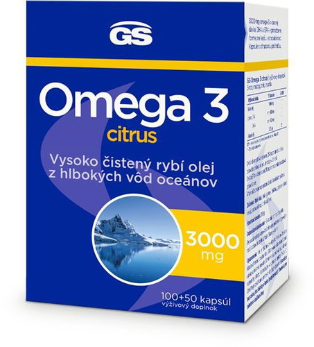 GS Omega 3 citrus, 100+50 kapsúl - Omega-3 - Hlavný obrázok