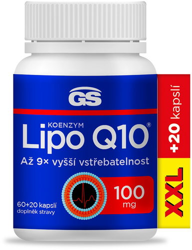 GS Koenzým Lipo Q10 100 mg, 60 + 20 kapsúl XXL Hlavný obrázok GS Koenzým Lipo Q10 100 mg, 60 + 20 kapsúl XXL - Koenzým Q10 - Hlavný obrázok