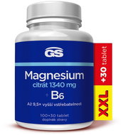 GS Magnesium citrát 1 340 mg B6, 100 + 30 tabliet - Magnézium