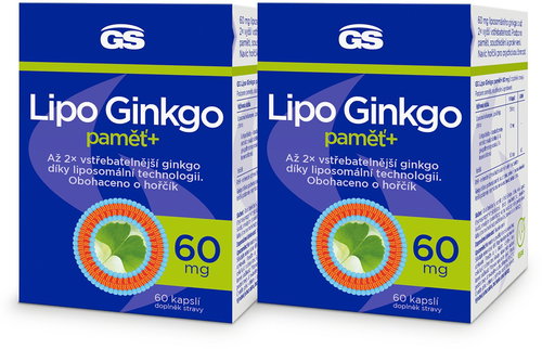 GS Lipo Ginkgo paměť+ 60 mg, 2 × 60 kapslí - Ginkgo Biloba - Main image