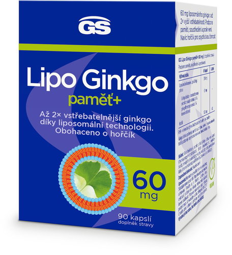 GS Lipo Ginkgo Memory+ 60 mg, 90 capsules - Ginkgo Biloba - Main image