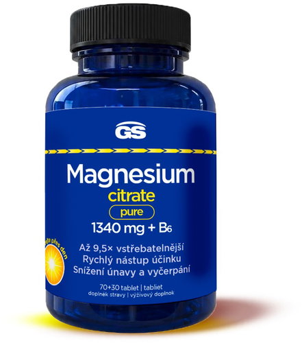 GS Magnesium citrate pure 1340 mg + B6 70 + 30 tablet - Magnesium - Main image