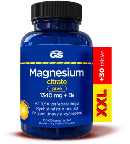 GS Magnesium citrate pure 1340 mg + B6 100 + 30 tablet XXL - Magnesium - Main image