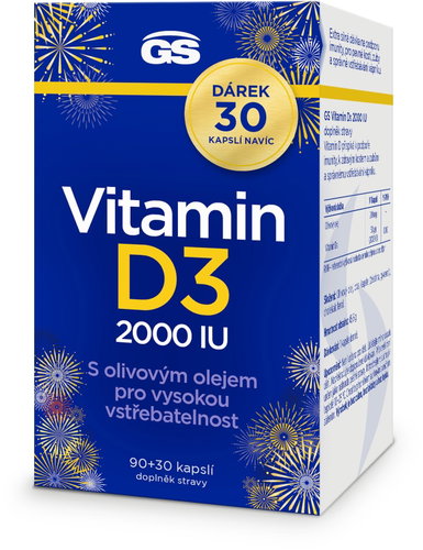 GS vitamin D3 2000 IU, 90+30 kapslí - Vitamin D3 - Main image
