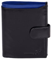 Cedar vertical leather black with blue insert - Wallet
