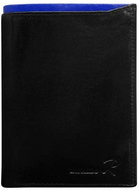 Cedar black leather with cobalt trim - Wallet