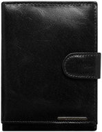 Cedar black leather with buckle - Wallet