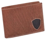 Cedar dark brown leather with emblem - Wallet