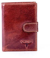 Buffalo brown leather with embossed print - Wallet