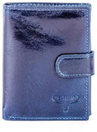 Buffalo dark blue leather with embossed button - Wallet