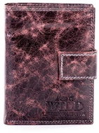 Cedar brown leather with buckle fastening - Wallet