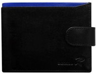 Cedar black leather with cobalt trim - Wallet