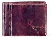 Buffalo brown leather with embossed emblem - Wallet