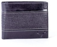 Buffalo black leather with horizontal embossing - Wallet