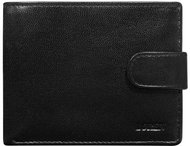 Cedar leather with flap black - Wallet