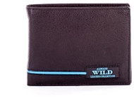 Wild black leather with blue inserts - Wallet