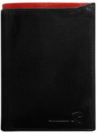 Cedar black leather with red trim - Wallet