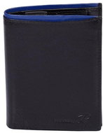 Cedar black leather with blue trim - Wallet