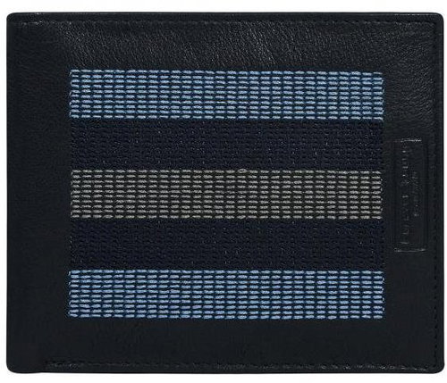 Cedar dark blue leather with stitching - Wallet - Main image