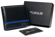 Cavaldi black and blue leather - Wallet