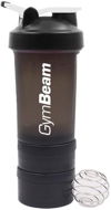 Shaker GymBeam Blend Bottle Black White 600 ml + tárolórész - Shaker