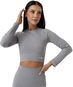 GymBeam Dámské tričko FLO Ribbed Crop Top Grey - Tričko