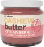 Nut Butter GymBeam Cashew with coconut, white chocolate and strawberries, 340g - Ořechové máslo